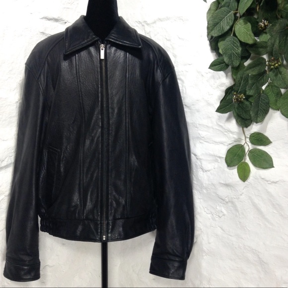 London Fog Other - London Fog black genuine leather zip jacket